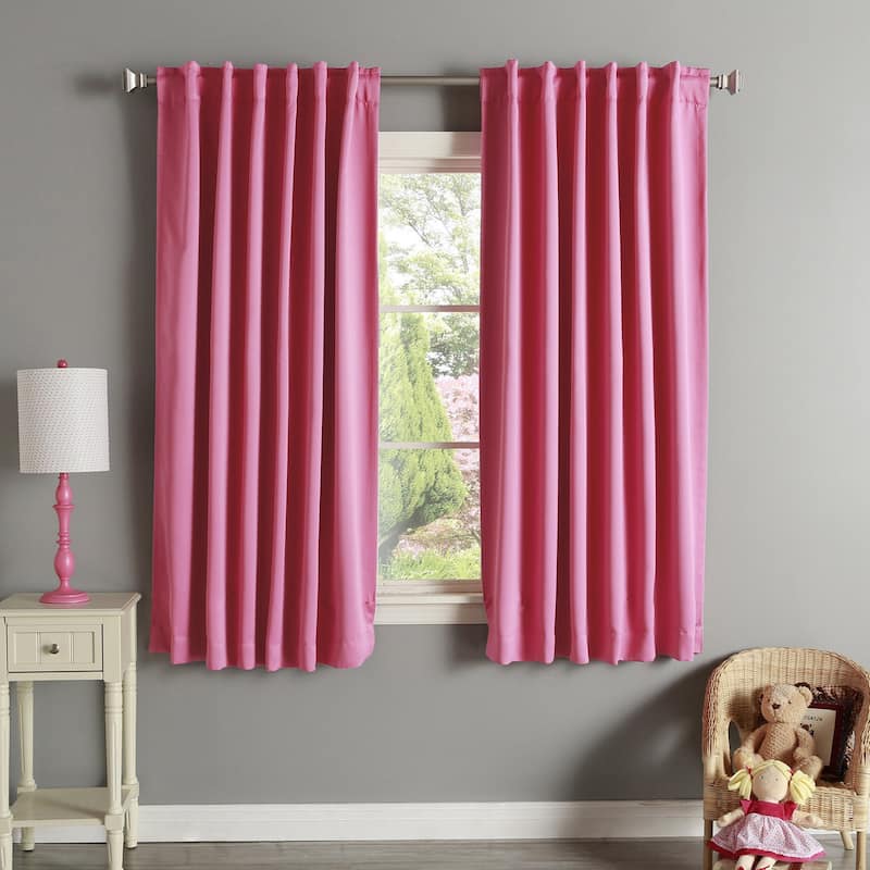 Aurora Home Insulated Thermal 63-inch Blackout Curtain Panel Pair - Pink