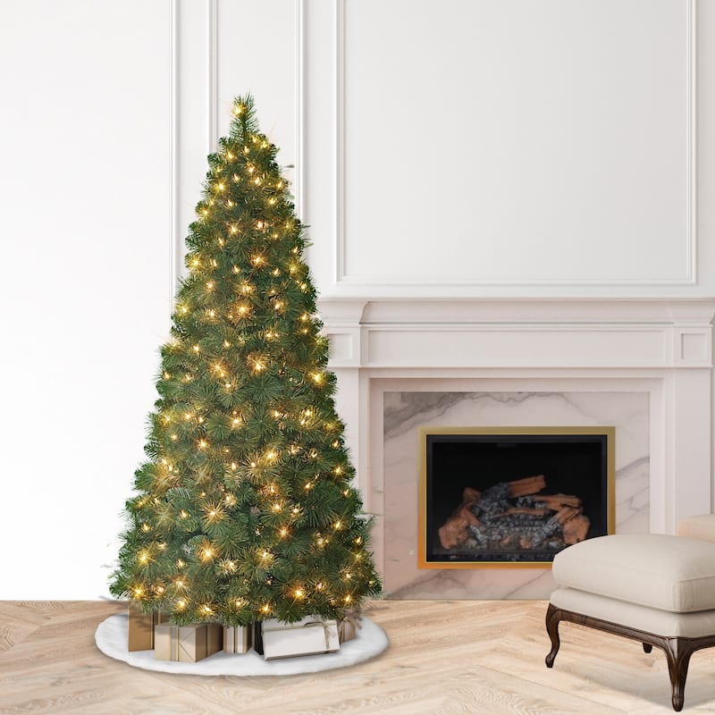 Puleo International 6.5 ft. Pre-lit Wall Half Tree - 6.5 Foot