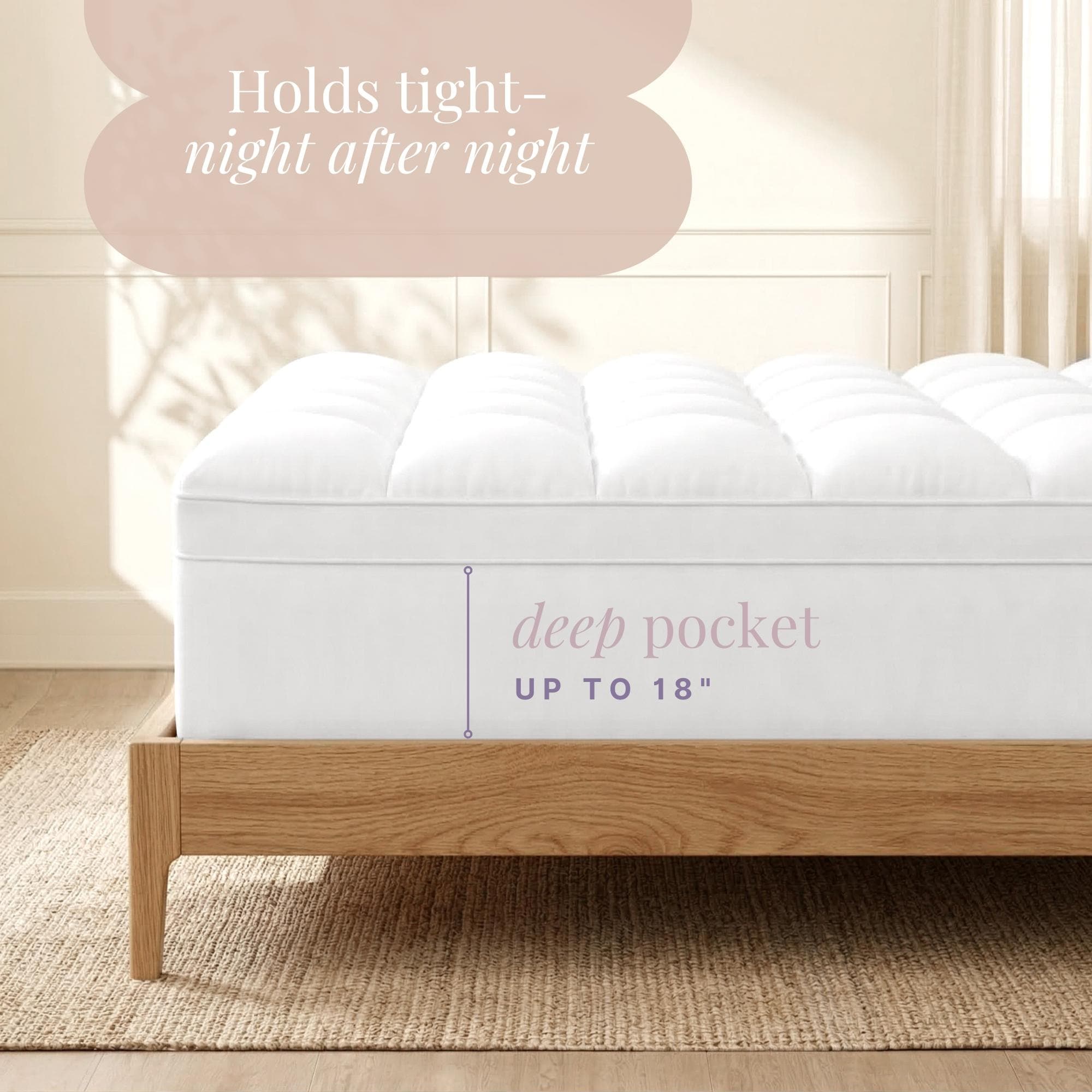Nestl Mattress Topper, Extra Thick Cooling Mattress Pad, Fits up to 18" Mattress