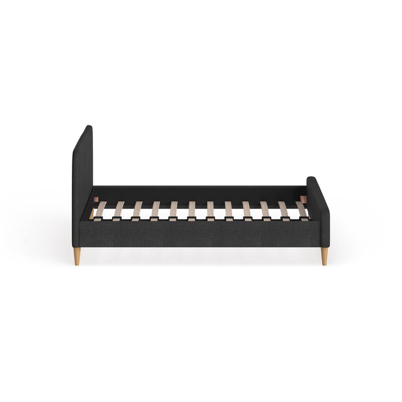 Mid-Century Fabric Upholstered Platform Bed by Baxton Studio