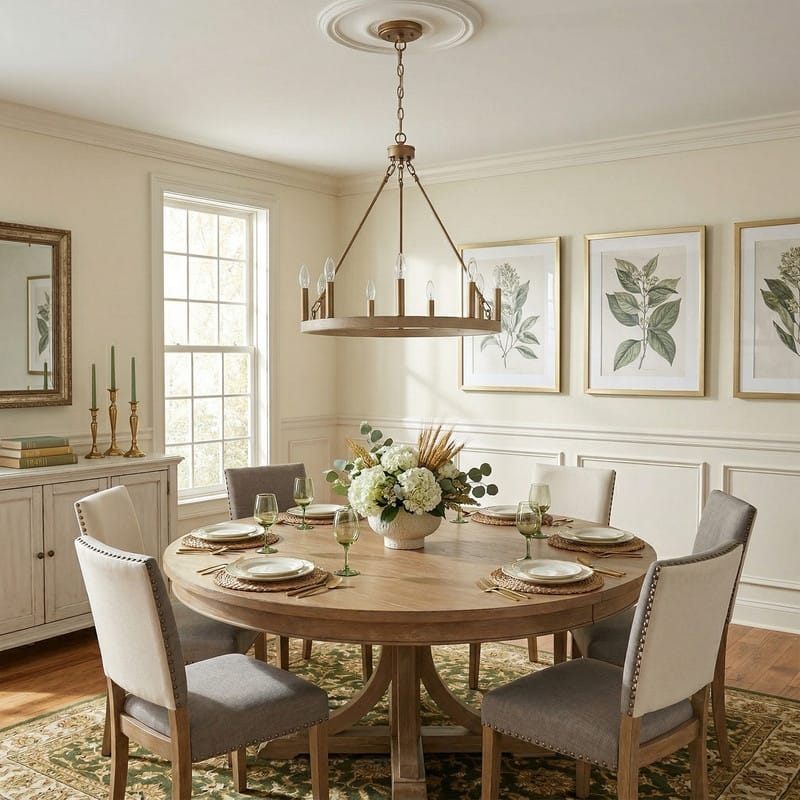 Acroma 9-light Modern Farmhouse Wagon Wheel Chandelier for Dining room - 24 inches