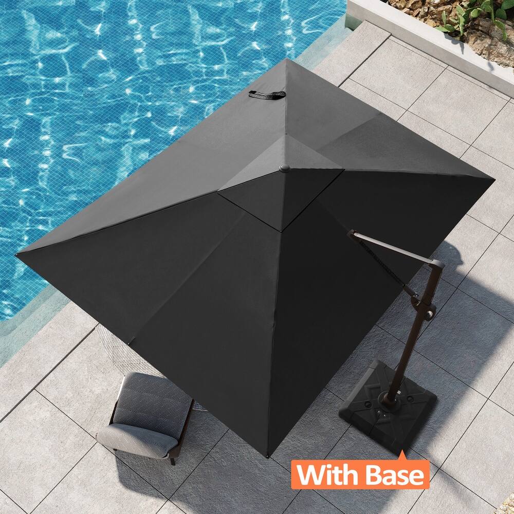 Outdoor Patio 9 FT x 11.5 FT Cantilever-Offset Umbrella with Wheel Base