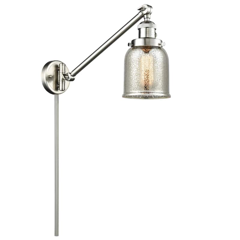 Innovations Lighting Small Bell Single Light 25" Tall Wall Sconce / - Brushed Satin Nickel / Silver Plated Mercury