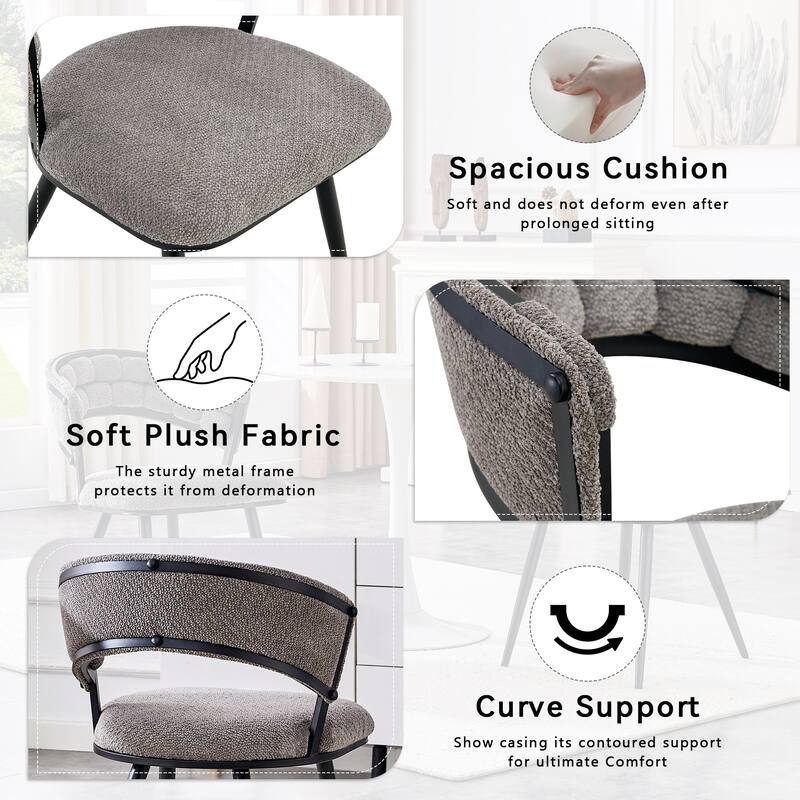 Velvet Upholstered Dining Chairs Set of 2, Accent Chair with Tufted Backrest, Kitchen Side Chairs with Metal Legs