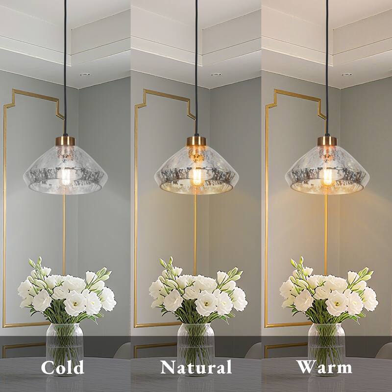 Flyn Modern 1-Light Textured Glass Pendant Light for Kitchen Island