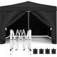 preview thumbnail 17 of 22, 10 x10 Folding Canopy with 4 Sidewalls Outdoor Event Shelter Gazebo Portable Tents for Parties, Canopy Weight Bag Carry Bag Black