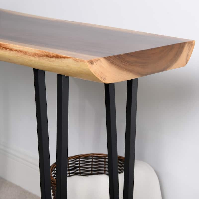 Natural Wood Rectangle Coffee Console Table