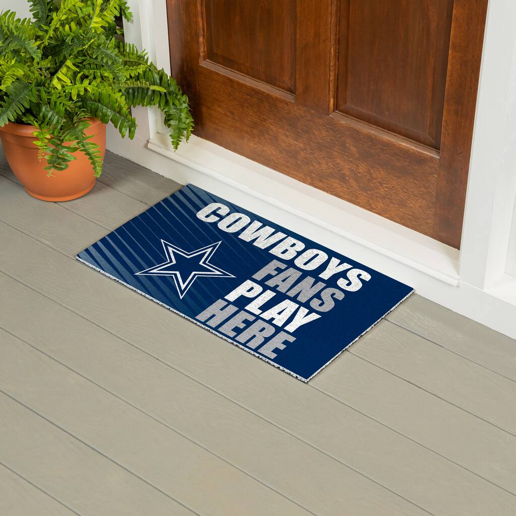 28 in. x 16 in. Dallas Cowboys "Fans Play Here" PVC Door Mat