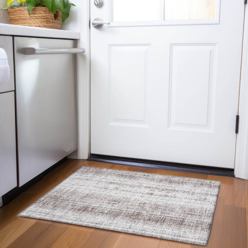 Machine Washable Indoor/ Outdoor Chantille Stripes Ombre Rug