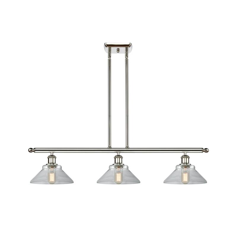 Innovations Lighting Orwell 3 Light 36" Wide Linear Chandelier - Polished Nickel / Clear