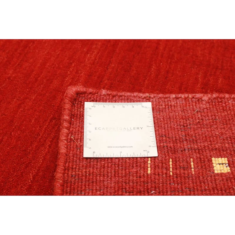 Kashkuli Gabbeh Red Rug 3'11" x 5'10" - 3'11 x 5'10