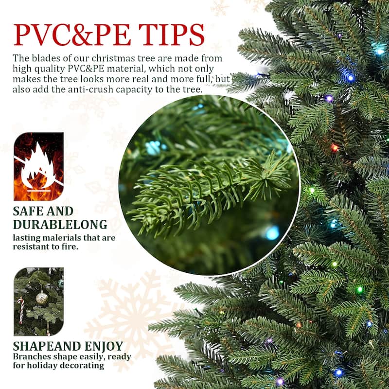 Artificial Christmas Tree, Full Lush Hinged Pine with PE+PVC Mixed Needles