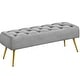 preview thumbnail 19 of 30, Yaheetech Upholstered Footstool Velvet Ottoman Button-Tufted Table Bench - 45"×16"×17" Grey