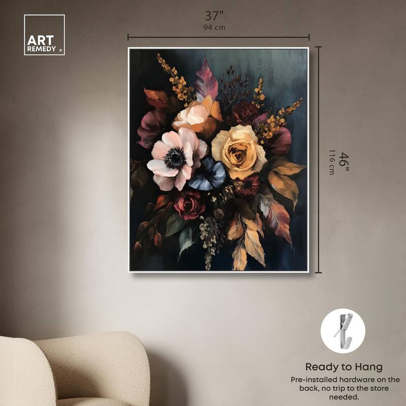 Velvet Night Bloom II Canvas by Art Remedy