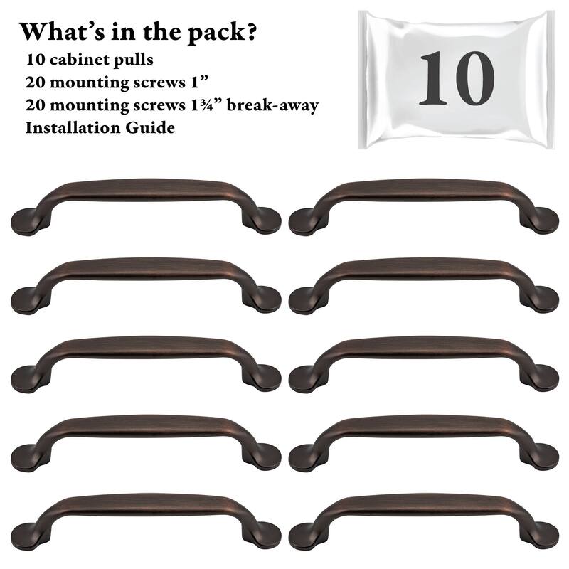 DesignPerfect DPA-S713-10PACK Elsie Pack of (10) 3-3/4” (96 mm) Center