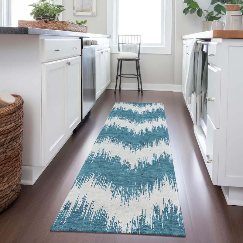 Machine Washable Indoor/ Outdoor Chantille Chevron Modern Rug