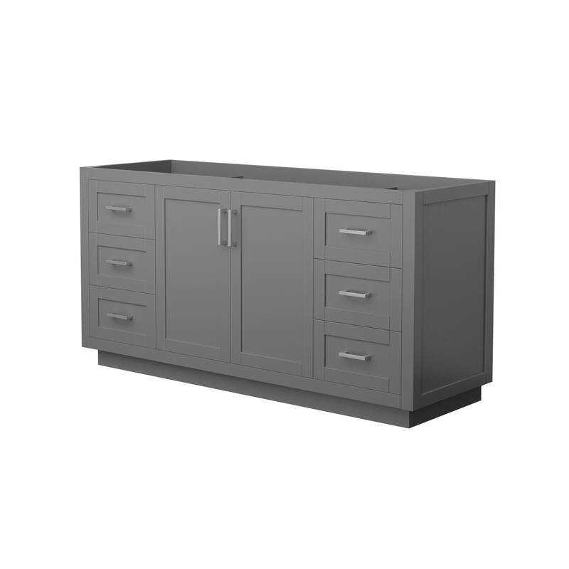 Wyndham Collection WCF2929-66S-CX-MXX Miranda 66" Single Free Standing - Dark Gray / Brushed Nickel Hardware