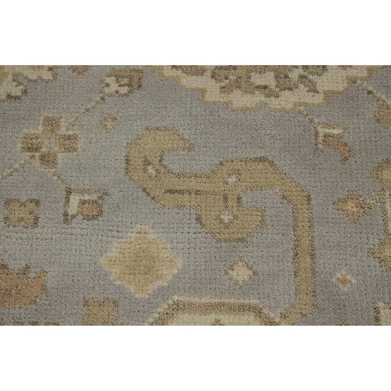 Oushak Indian Area Rug Handmade Transitional Blue Wool Carpet - 7'11" x 9'9"