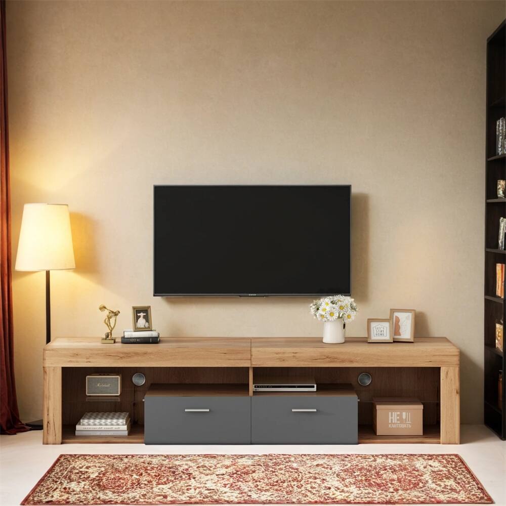Modern TV Stands for TVs up to 80'',LED Light Entertainment Center