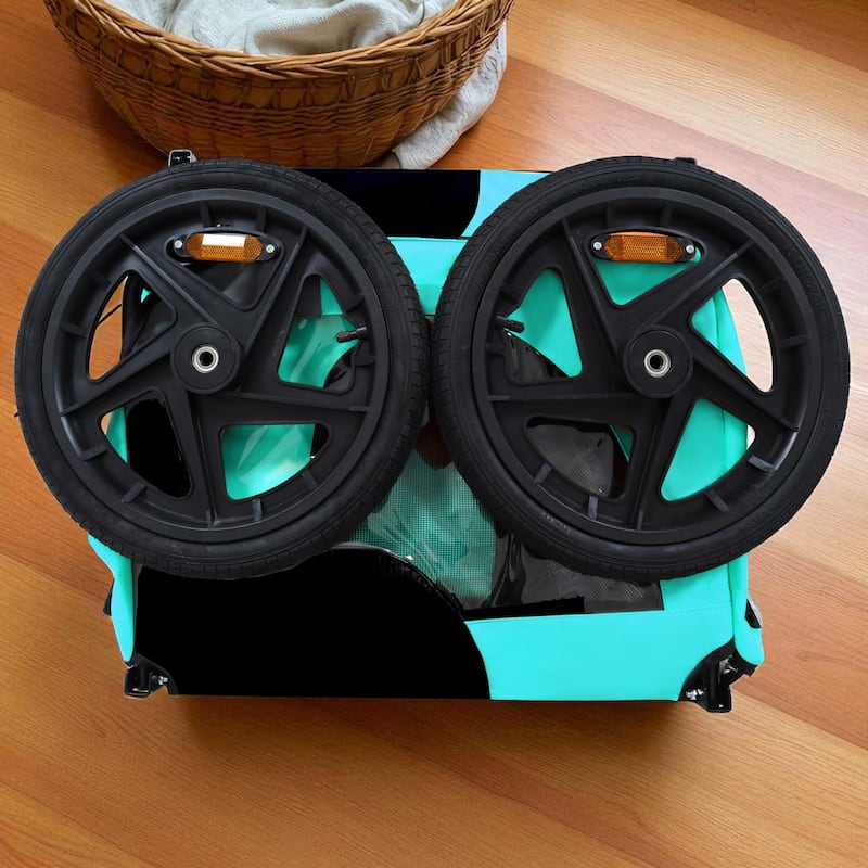 Heavy Duty Foldable Pet Bike Trailer - Dog & Cargo Carrier with 16-Inch All-Terrain Wheels and Universal Hitch