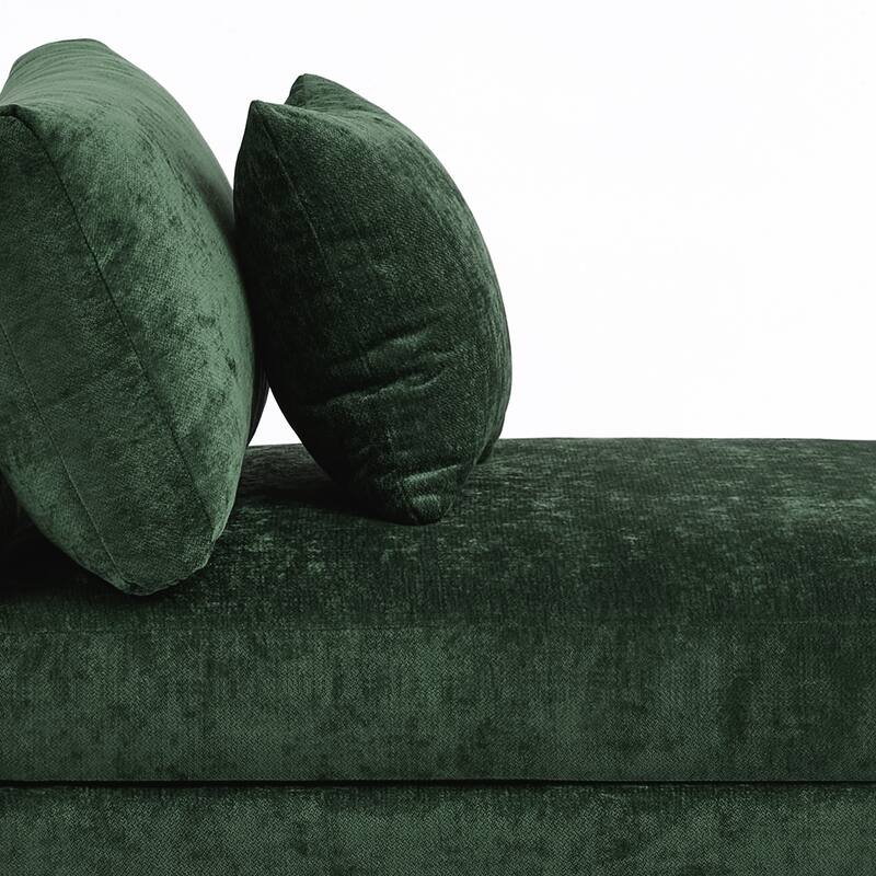 Chenille Upholstered Armless Accent Chair With Plush Cushion