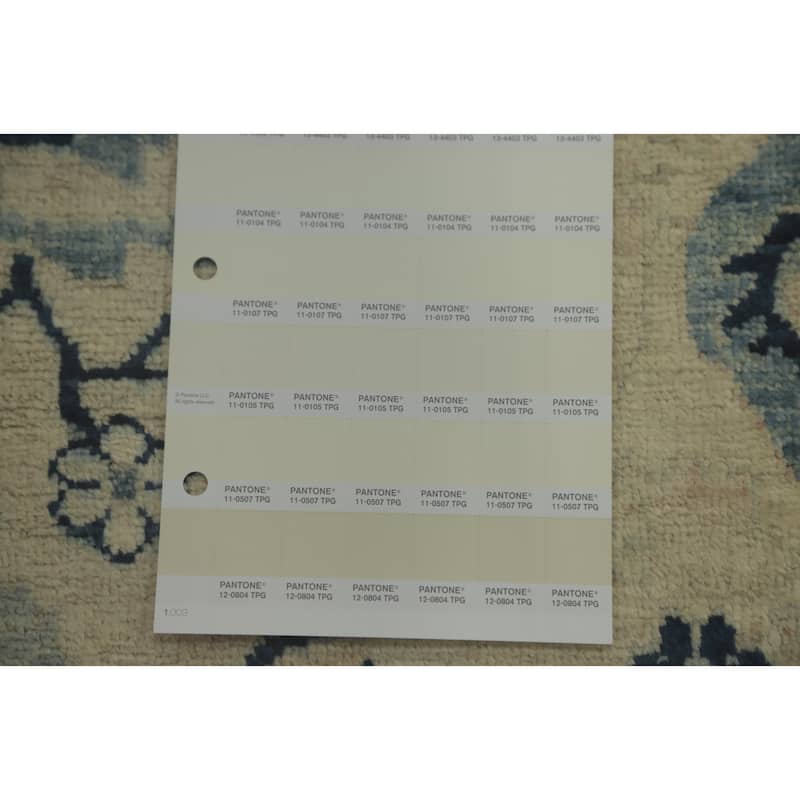 Hand Knotted Oriental 100% Wool Carpet Transitional Floral Navy Blue & Blues Oushak Area Rug - 12' 3'' X 9' 0''