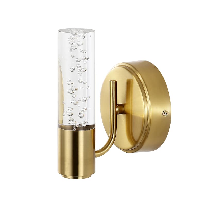 Alain Minimalist Modern Bubble Acrylic/Iron Integrated LED Vanity Light, by JONATHAN Y