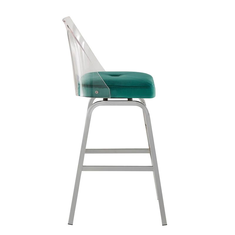 Lennox Velvet Bar Height Swivel Stools (Set of 2) by iNSPIRE Q Bold