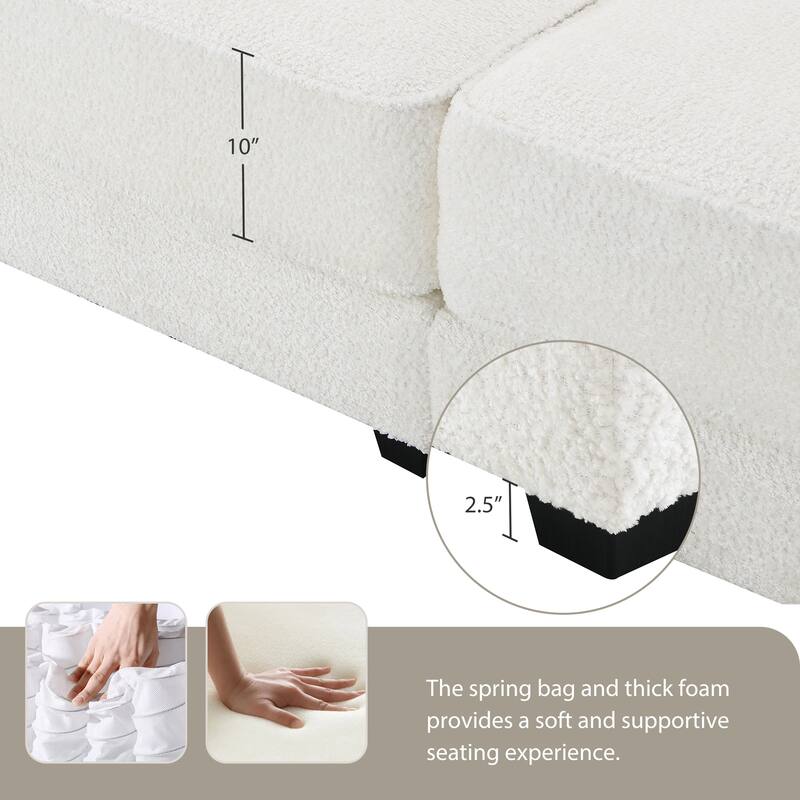81" Modular Convertible Sectional Sofa Bed Set