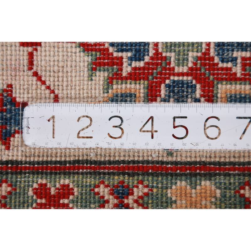 Hand Knotted Oriental 100% Wool Carpet Traditional Medallion Navy Blue & Blues Kazak Area Rug - 9' 11'' X 7' 10''