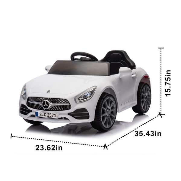 dimension image slide 3 of 4, 12V Mercedes-Benz Ride-On Car for Toddlers, Remote Control, LED Lights, Ideal Christmas Gift