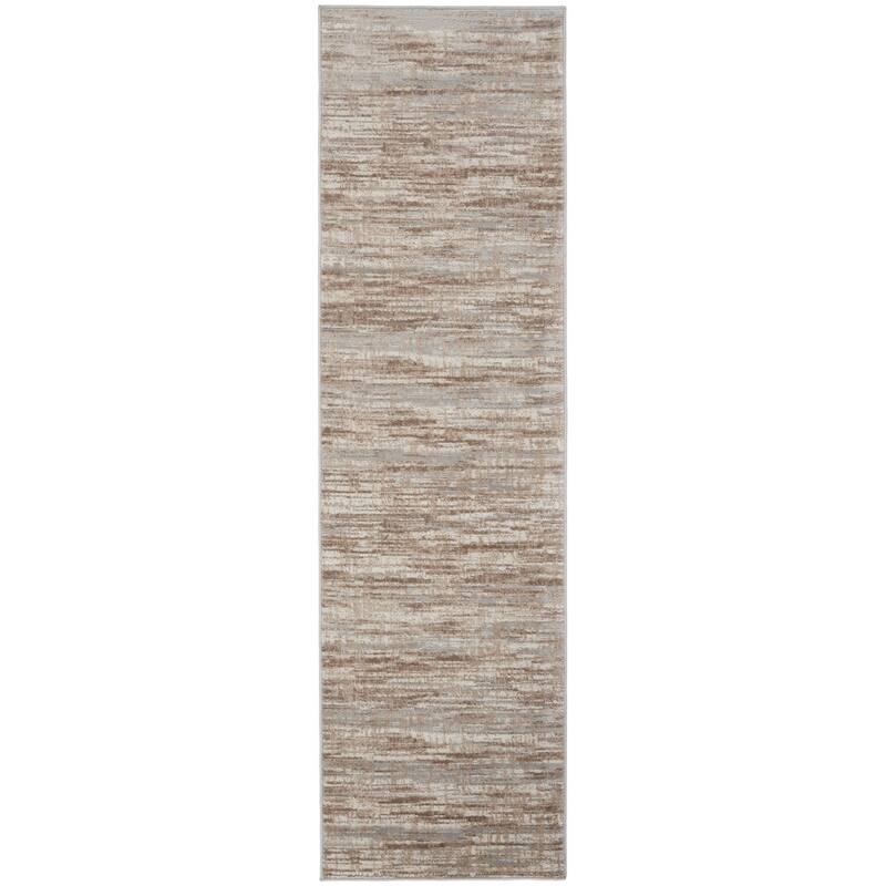 Power Loomed Abstract Modern Non Skid Stain Resistant Low Pile Area Rug - 90' X '27' X '0.25