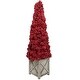 preview thumbnail 7 of 8, Red Berry Cone Potted Christmas Topiary