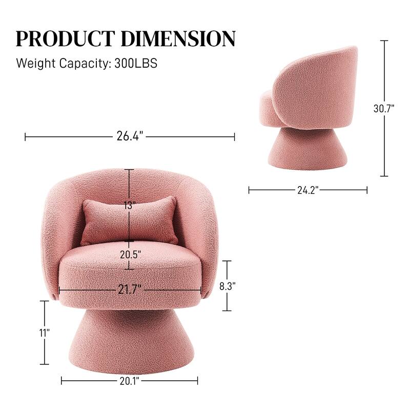 Ouyessir Teddy Sherpa Upholstered Swivel Cuddle Barrel Sofa Chairs