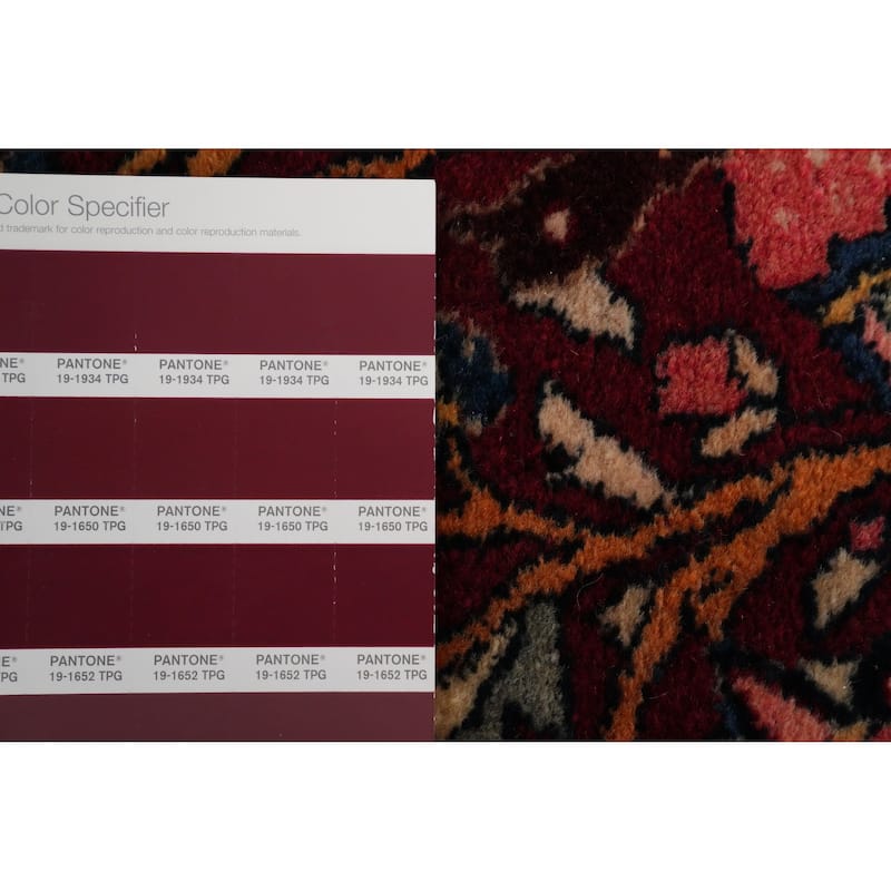 Hand Knotted Oriental 100% Wool Carpet Traditional Floral Red Kashan Area Rug - 6' 10'' X 4' 6''