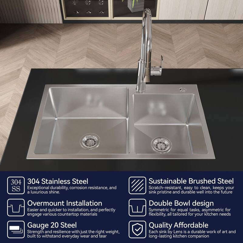 Stainless Steel Kitchen Sink, 30″x19″ Single Bowl, Undermount HandmadeSink in Black, with US Standard Drain and Hook