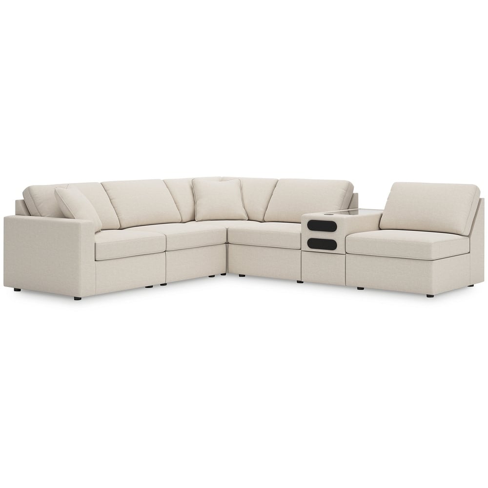 Signature Design by Ashley Modmax 6-Piece Sectional with Audio Console - 139" W x 86" D x 36" H