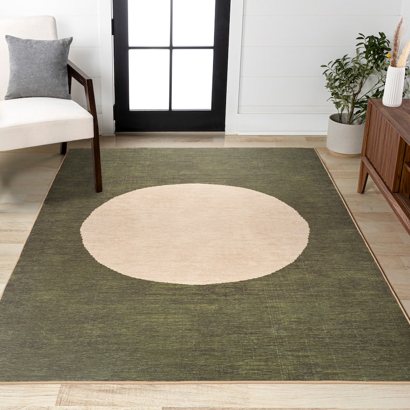 JONATHAN Y Demie Bohemian Textured Weave Floral Machine Washable Area Rug