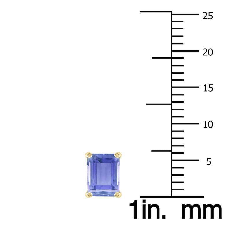Marquee 14K Yellow Gold 5x3MM Emerald Shaped Tanzanite Earrings