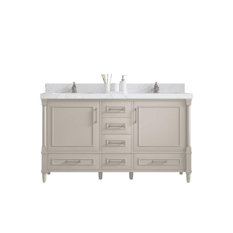 Willow Collections 60 in. W x 22 in. D Aberdeen Double Sink Bathroom Vanity with Countertop