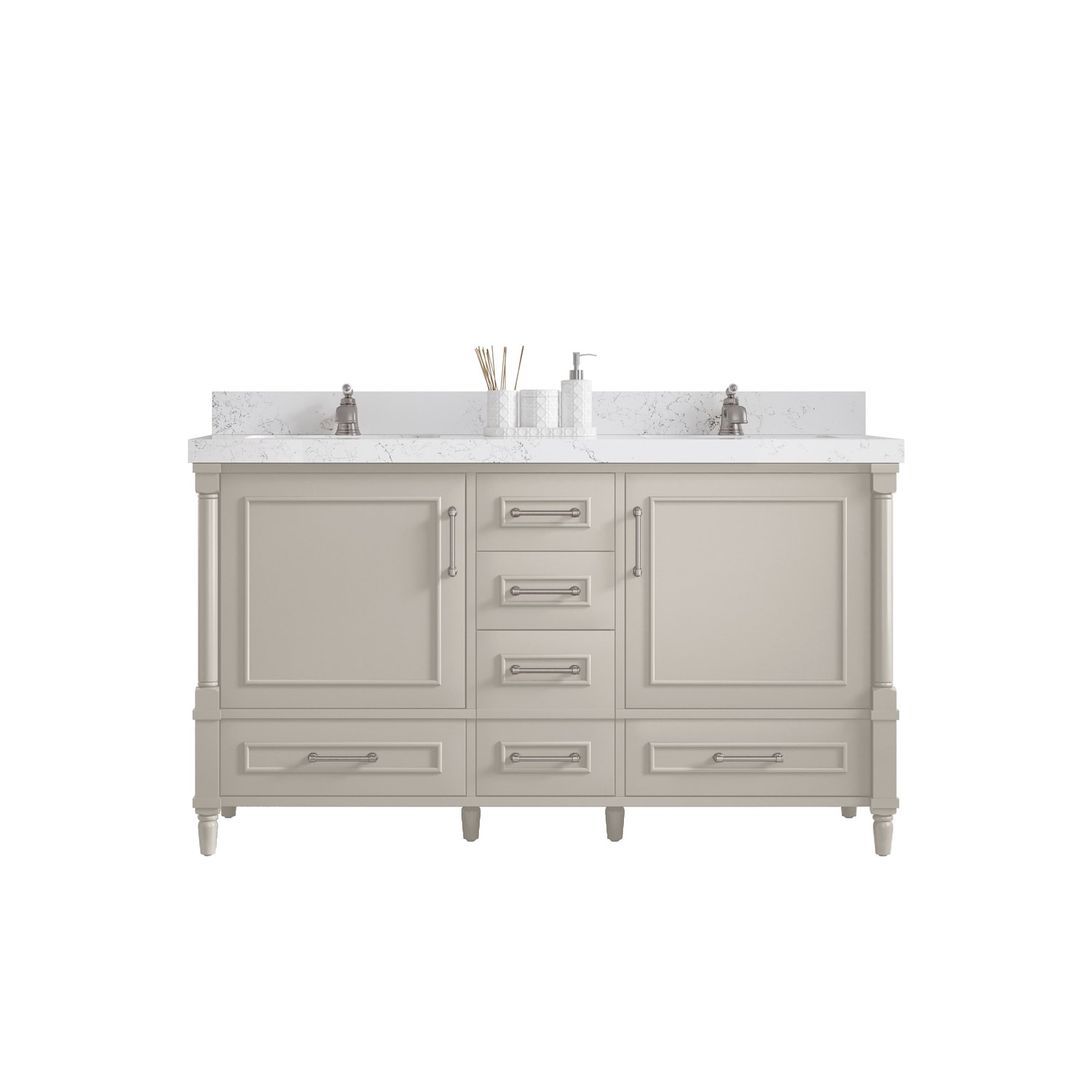 Willow Collections 60 in. W x 22 in. D Aberdeen Double Sink Bathroom Vanity with Countertop