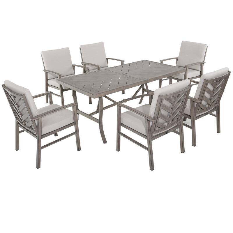 Outdoor Dining Set, 7 Pieces Patio Furniture Set - Charcoal