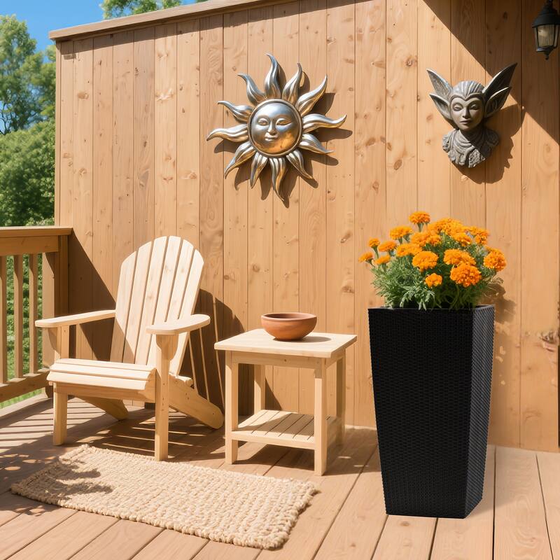 30" Tall Large Flower Pots Planter with Self-Watering Drainage Holes Inner Trays, Indoor Outdoor Plant Pot