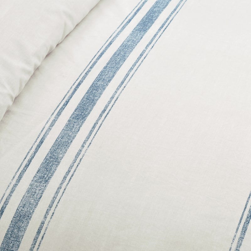 Lush Decor Farmhouse Stripe 3 Piece Duvet Cover Set