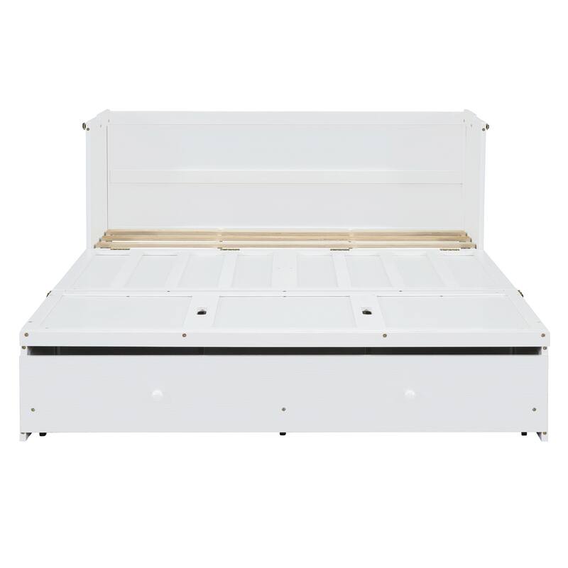 Murphy Bed Cabinet Wall Bed with Drawers and USB Port