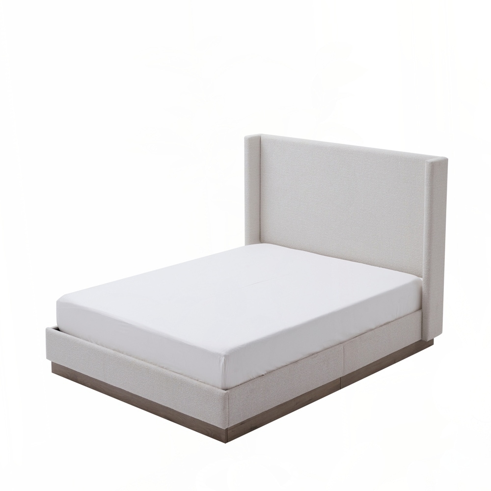 Upholstered Wood Base Platform Bed No Box Spring Needed