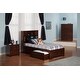 preview thumbnail 2 of 9, Newport Twin XL Platform Bed with Footboard and 2 Drawers in Walnut