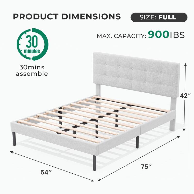 Modern Wooden Bed Frame With Headboard