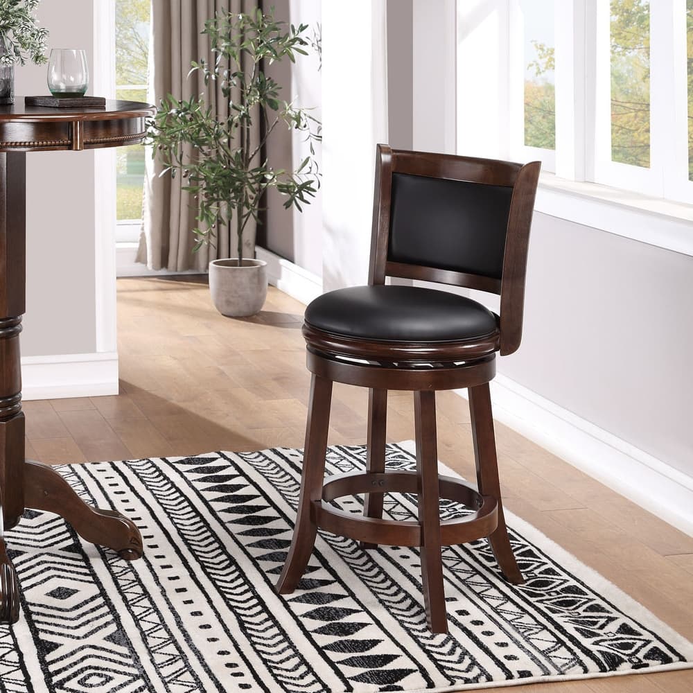 Augusta Wood Upholstered Swivel Counter Barstool