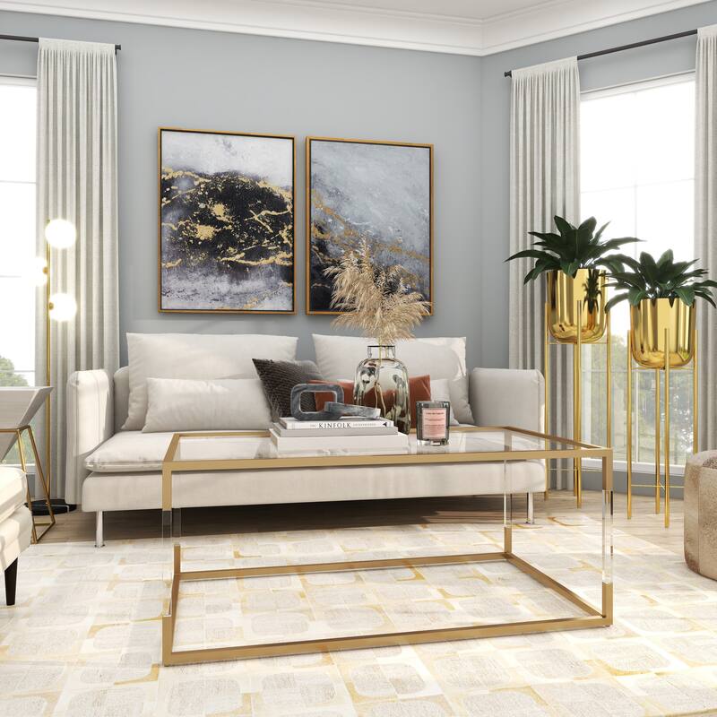Modern Metallic Glam Planter Collection - Set of 2 - Multiple Sizes - Gold, Silver, White or Black